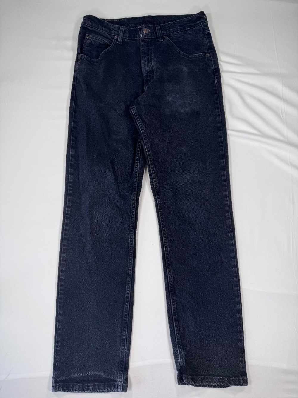 Wrangler Jeans Black Straight Leg Men's 30x32 32x32 Workwear Western Casual